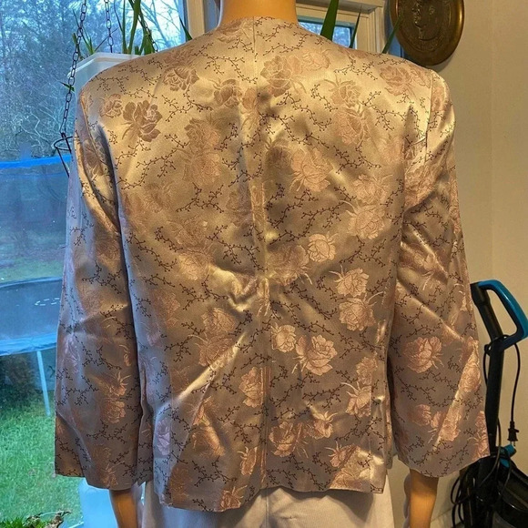 R&M Richards Beautiful Elegant Flowers Printed Jacket Women Size 12 - Picture 2 of 5